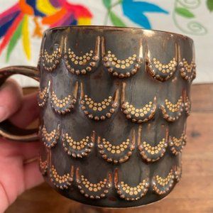 Starbucks Brown Golden Scales Anniversary Collection Mermaid Siren Relief Mug